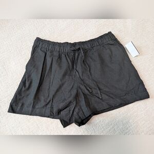 GAP Large Pull On Black Linen Shorts